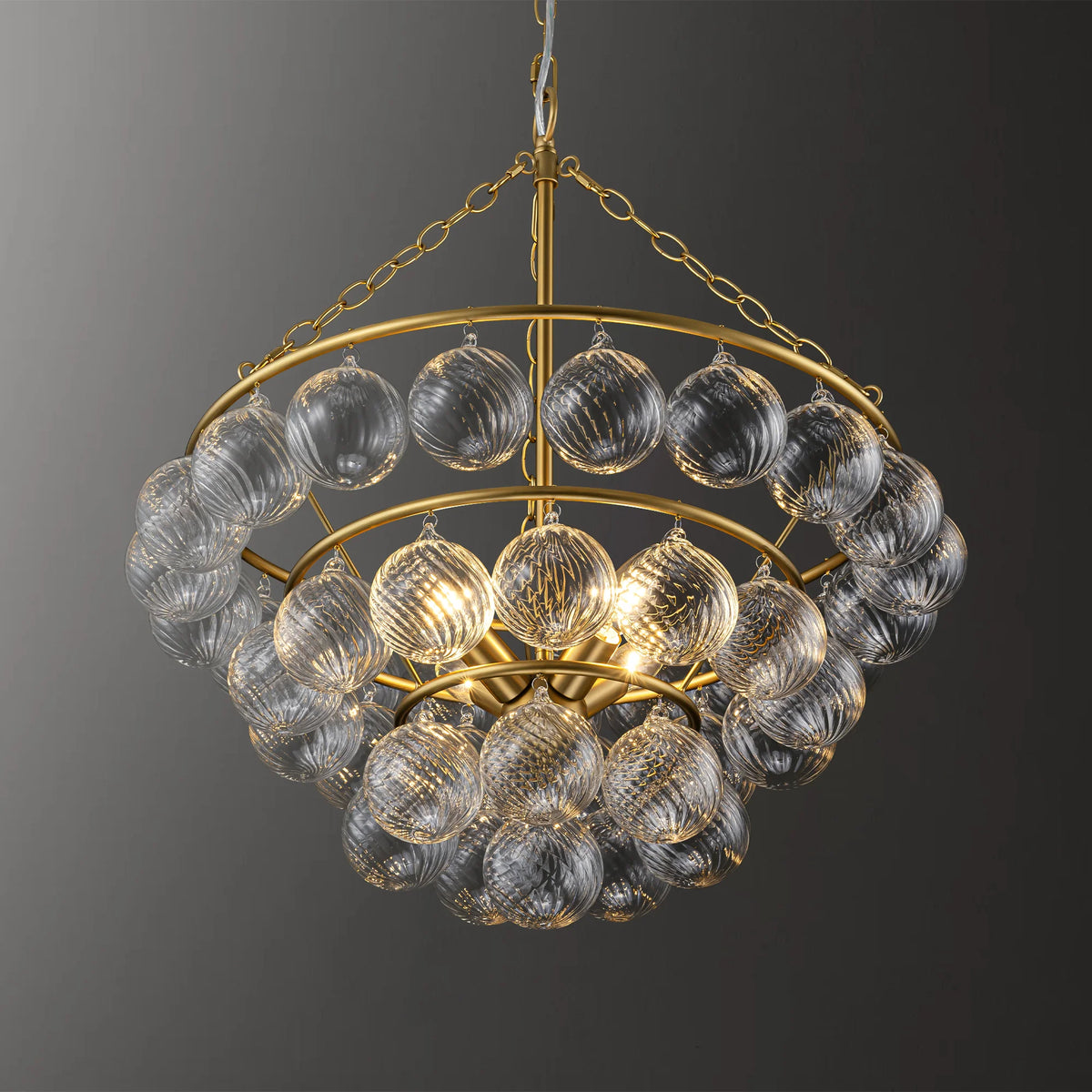 4-Light Dimmable Glass Chandelier F990721