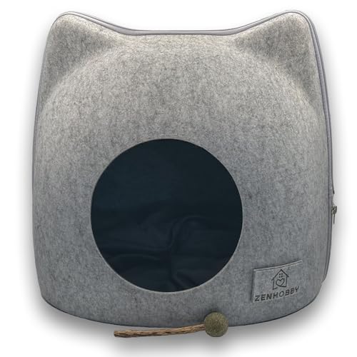 Cat wool cave bed grey U414000