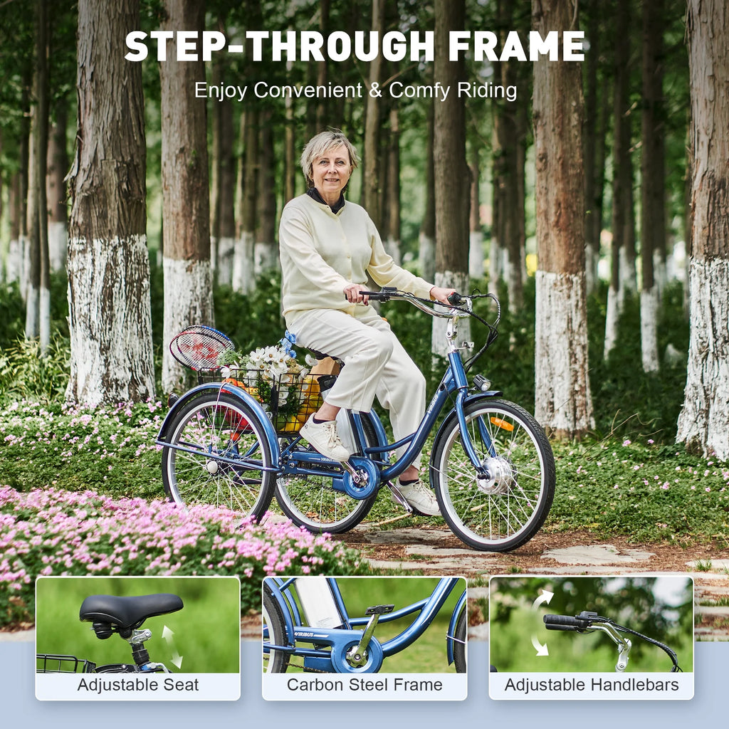 26" 350W Electric Tricycle with Basket A5616