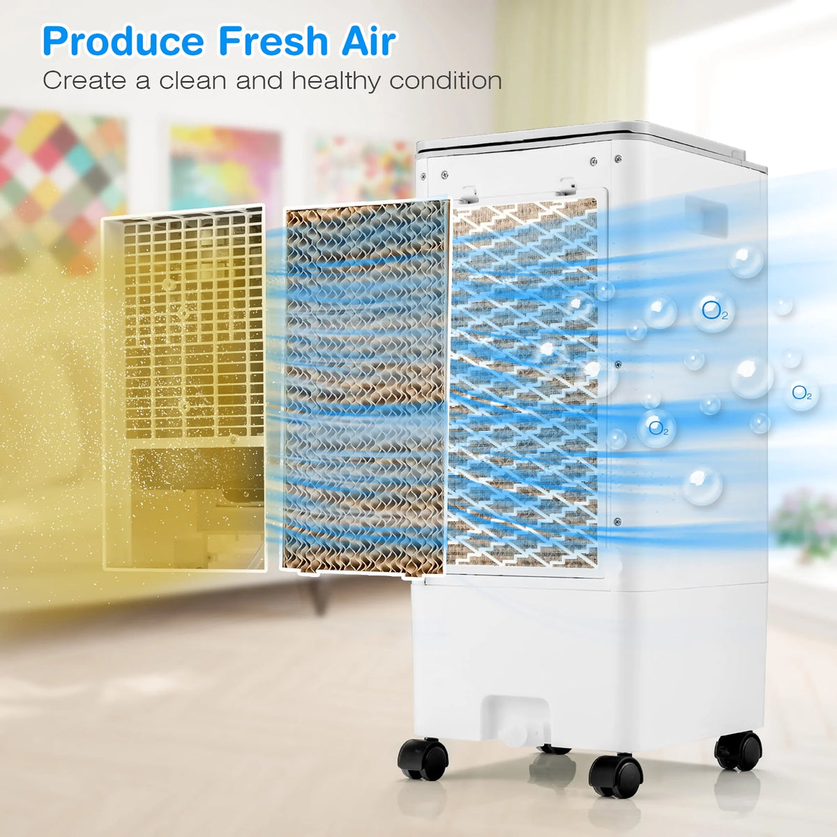 3-in-1 Evaporative Air Cooler Fan Humidifier Q562