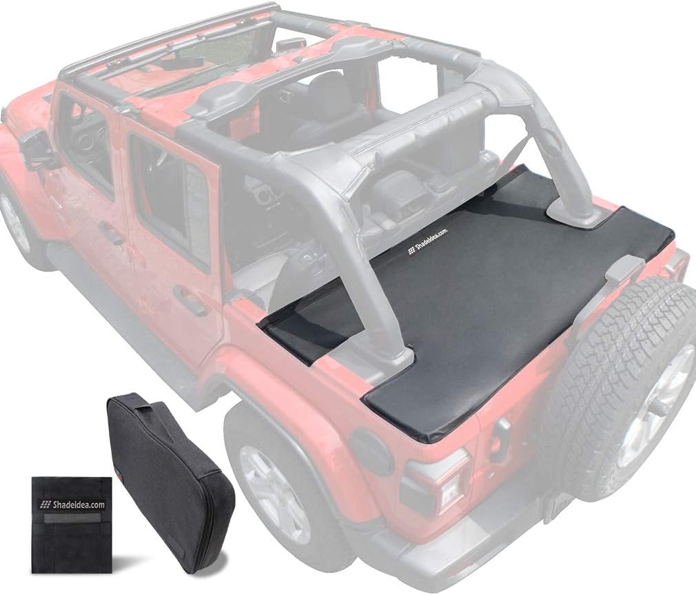 White Vinyl Tonneau Cover for Jeep Wrangler JLU 4 Door V5803
