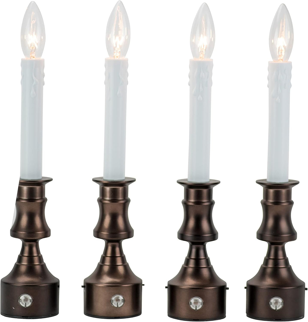 Set of 4 Bronze Flameless Window Candles with Timer A846