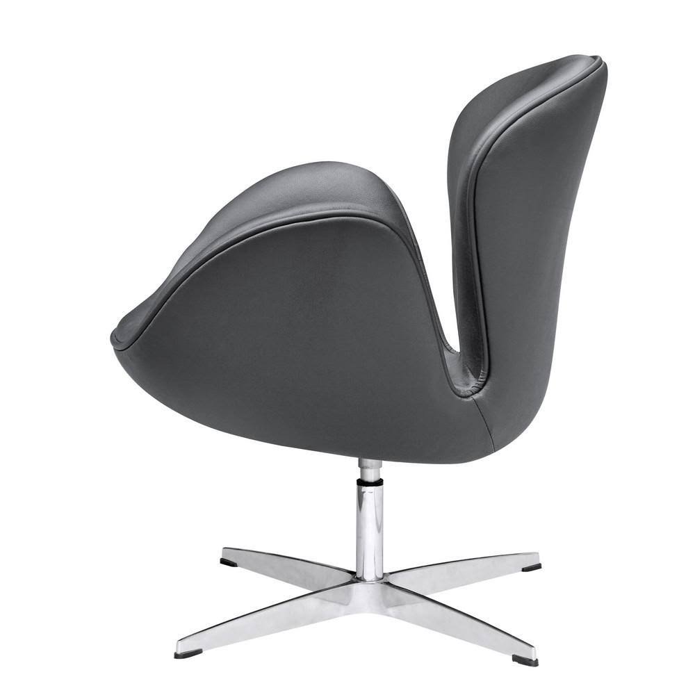 White Leather Swan Chair H7885