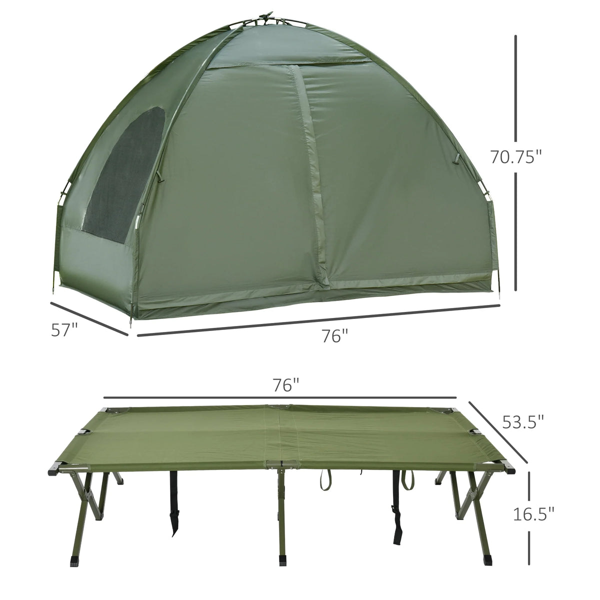 2 Person Foldable Camping Cot with Tent I393