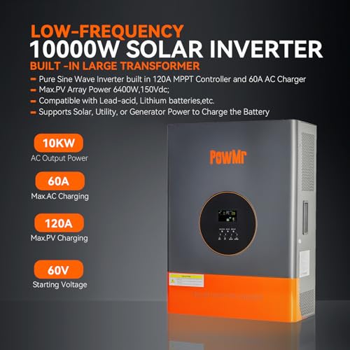3000W Pure Sine Wave Solar Inverter Charger 24V to 110V 60A MPPT J912