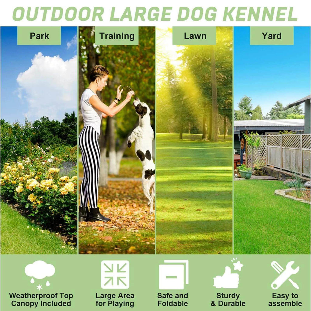 8'x4'x6' Heavy Duty Dog Kennel with Water-Resistant Cover S682534