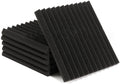 48 Pack Black Red 1" x 12" x 12" Acoustic Wedge Studio Foam Wall Panels V93563
