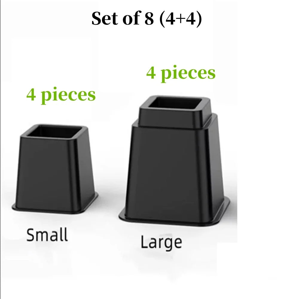 Black 8 Pack Plastic Bed Risers N282750