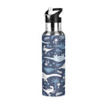 Blue Dinosaur Stainless Steel Insulated Water Bottle with Straw Lid K174