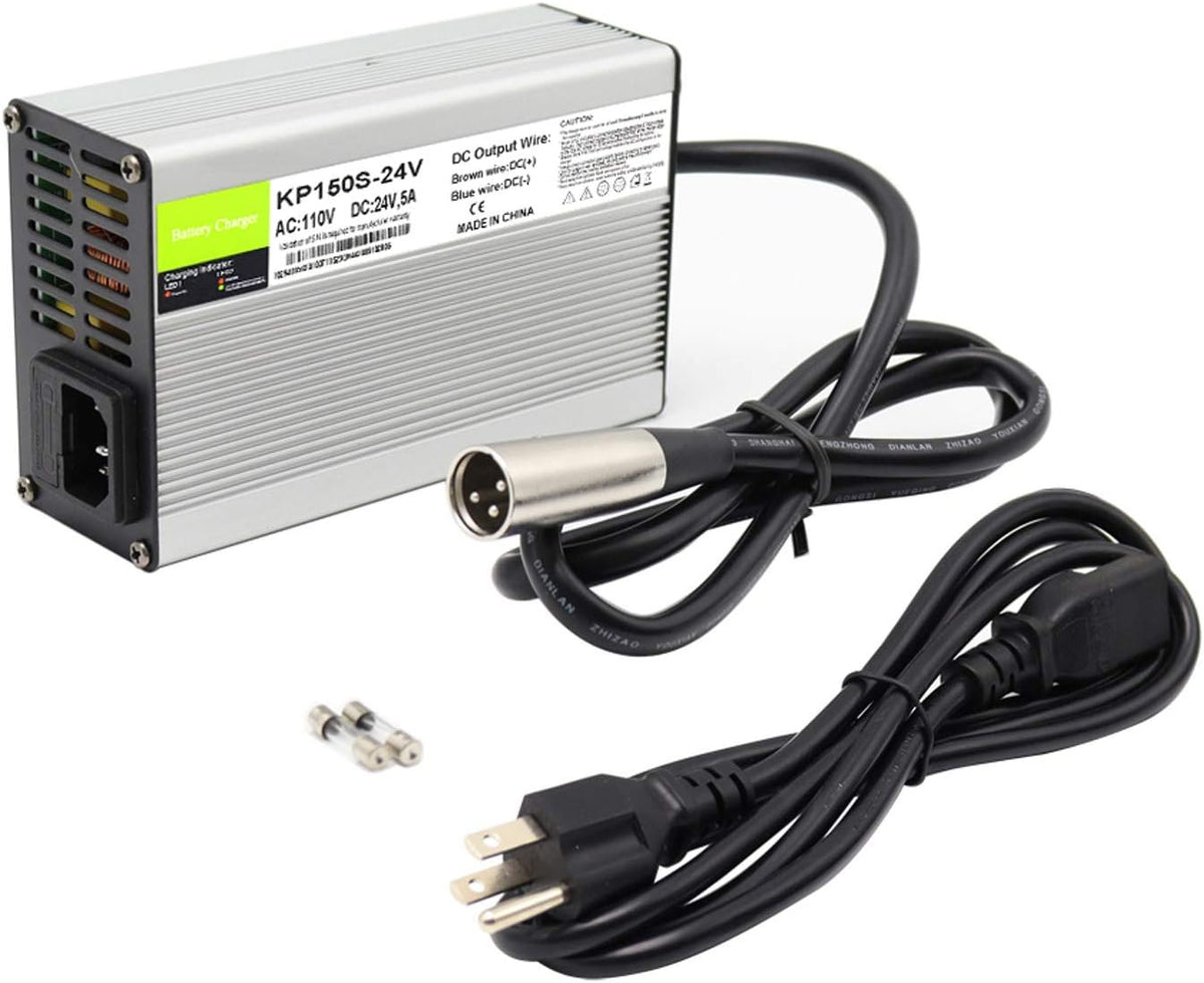24V 5A Battery Charger with 3-Pin XLR Connector, Pack of 2 Y61035