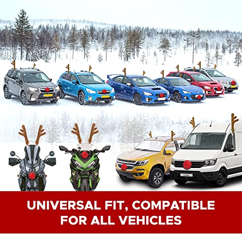 Car Reindeer Antlers & Nose Christmas Decoration Kit T4853