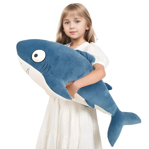Blue 32” Shark Plush Stuffed Animal M3000