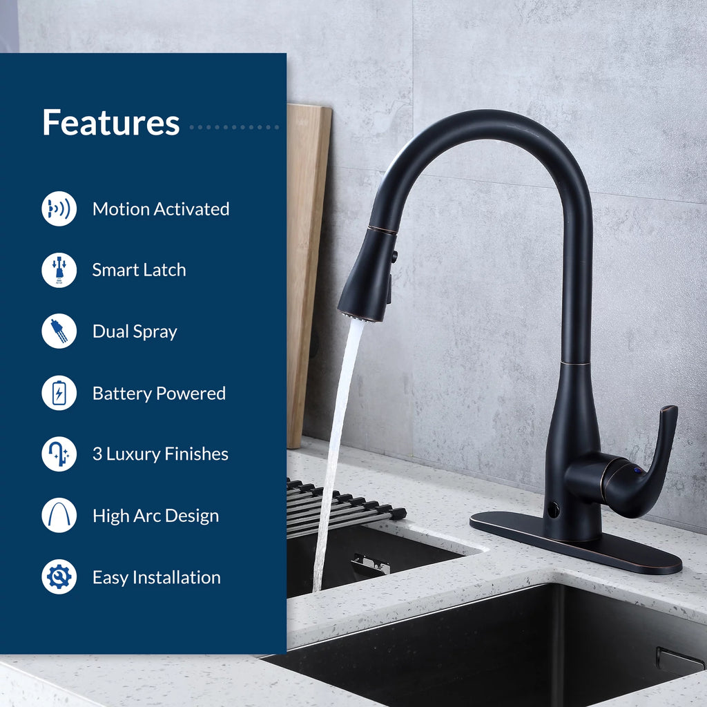 Touchless Kitchen Faucet Brushed Nickel N255