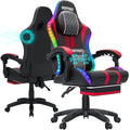 Pink Gaming Chair with Speakers and Footrest E5657