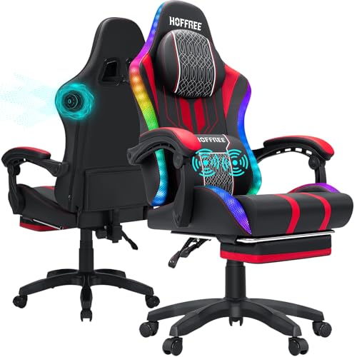 Pink Gaming Chair with Speakers and Footrest E5657