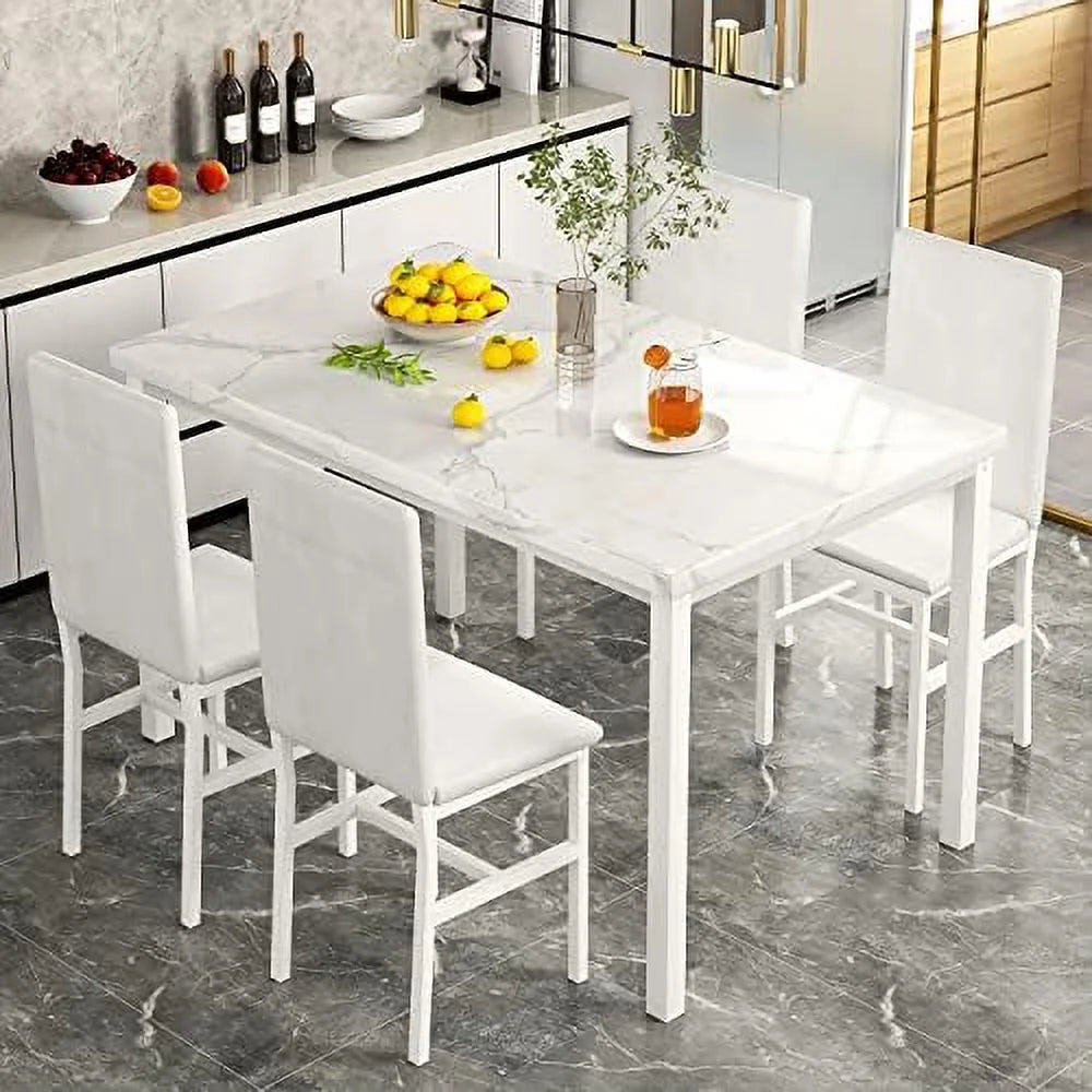 5-Piece Faux Marble Kitchen Table & Chair Set K375