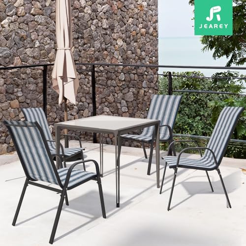 Set of 4 Beige Stackable Patio Dining Chairs W48186