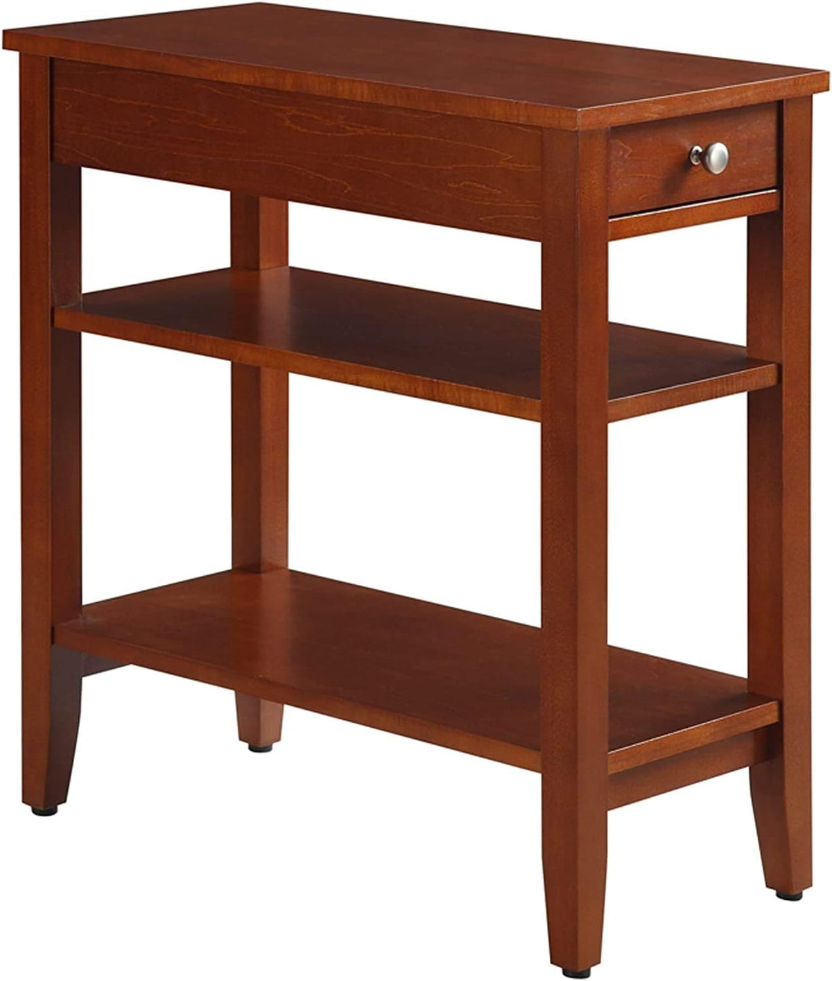 1 Drawer Chairside End Table with Shelves, Cherry V362570