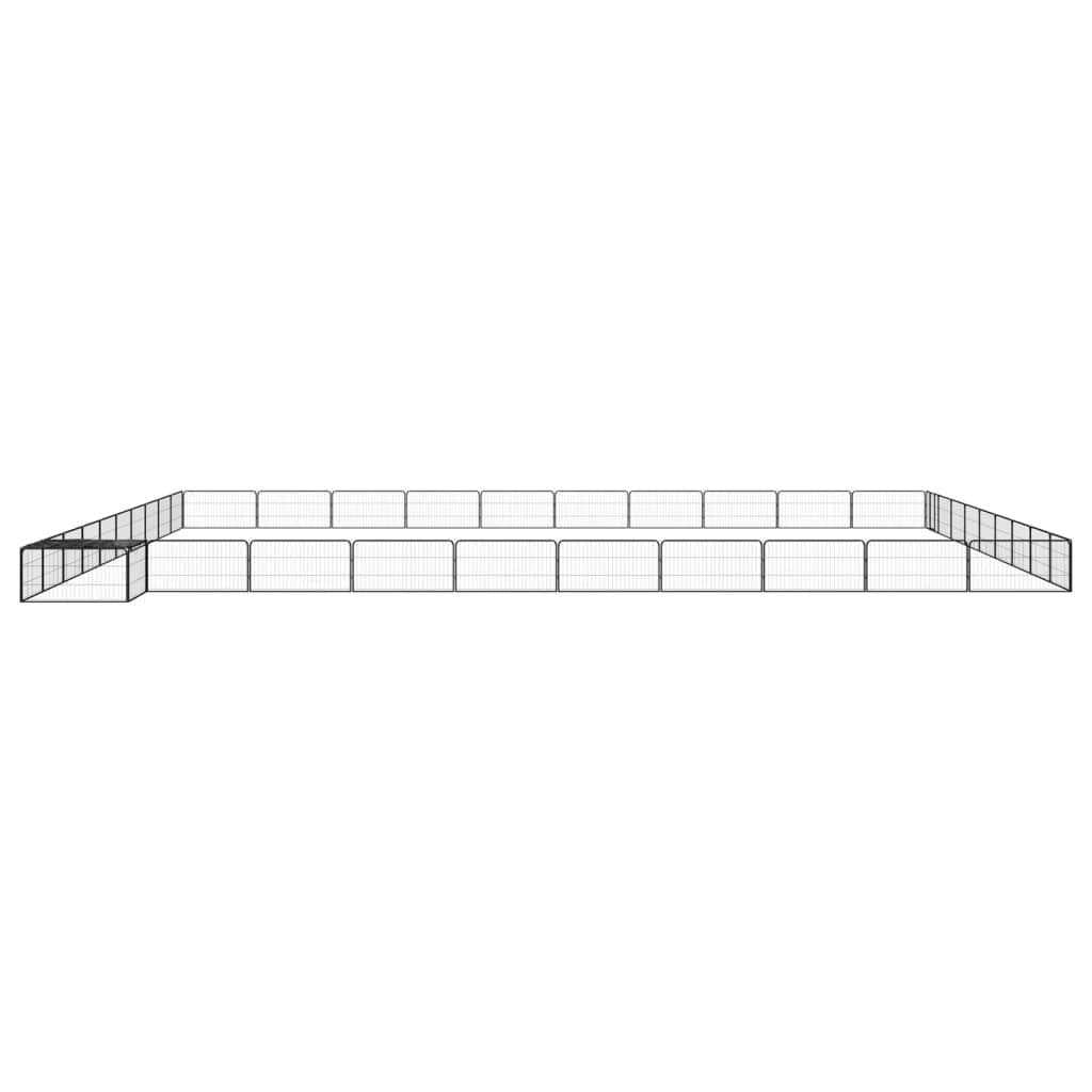 Black 4 Panel Powder-coated Steel Dog Playpen W5402