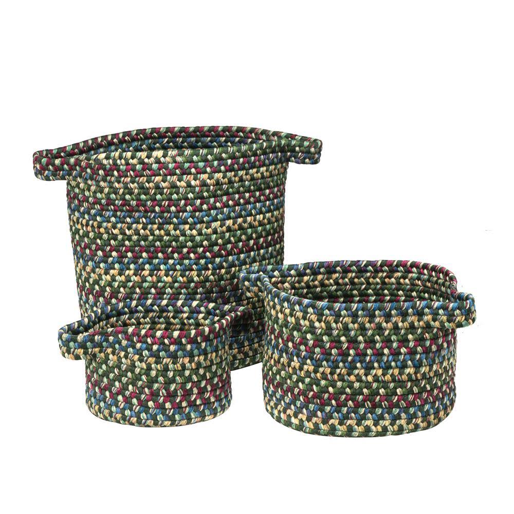 Forest Green Polypropylene Basket Set of 3 Q83098