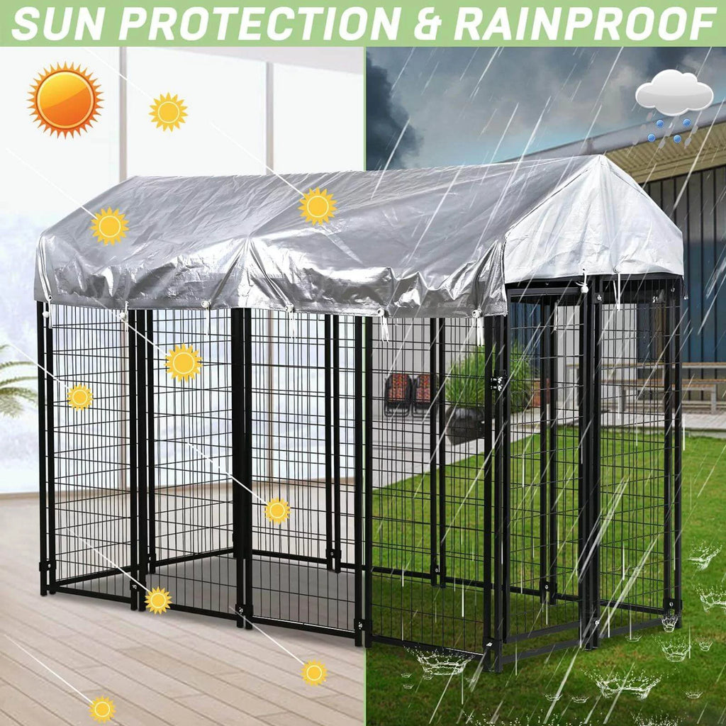 8'x4'x6' Heavy Duty Dog Kennel with Water-Resistant Cover S682534