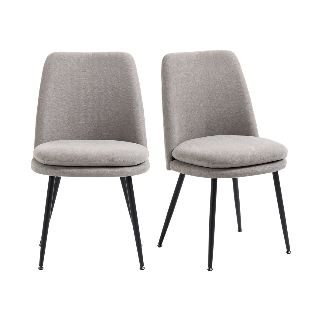 Gray Upholstered Dining Chairs Set of 2 T748