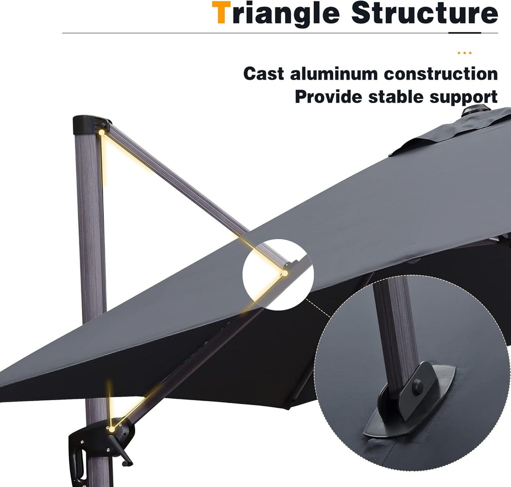 10 FT Square Cantilever Patio Umbrella X60431
