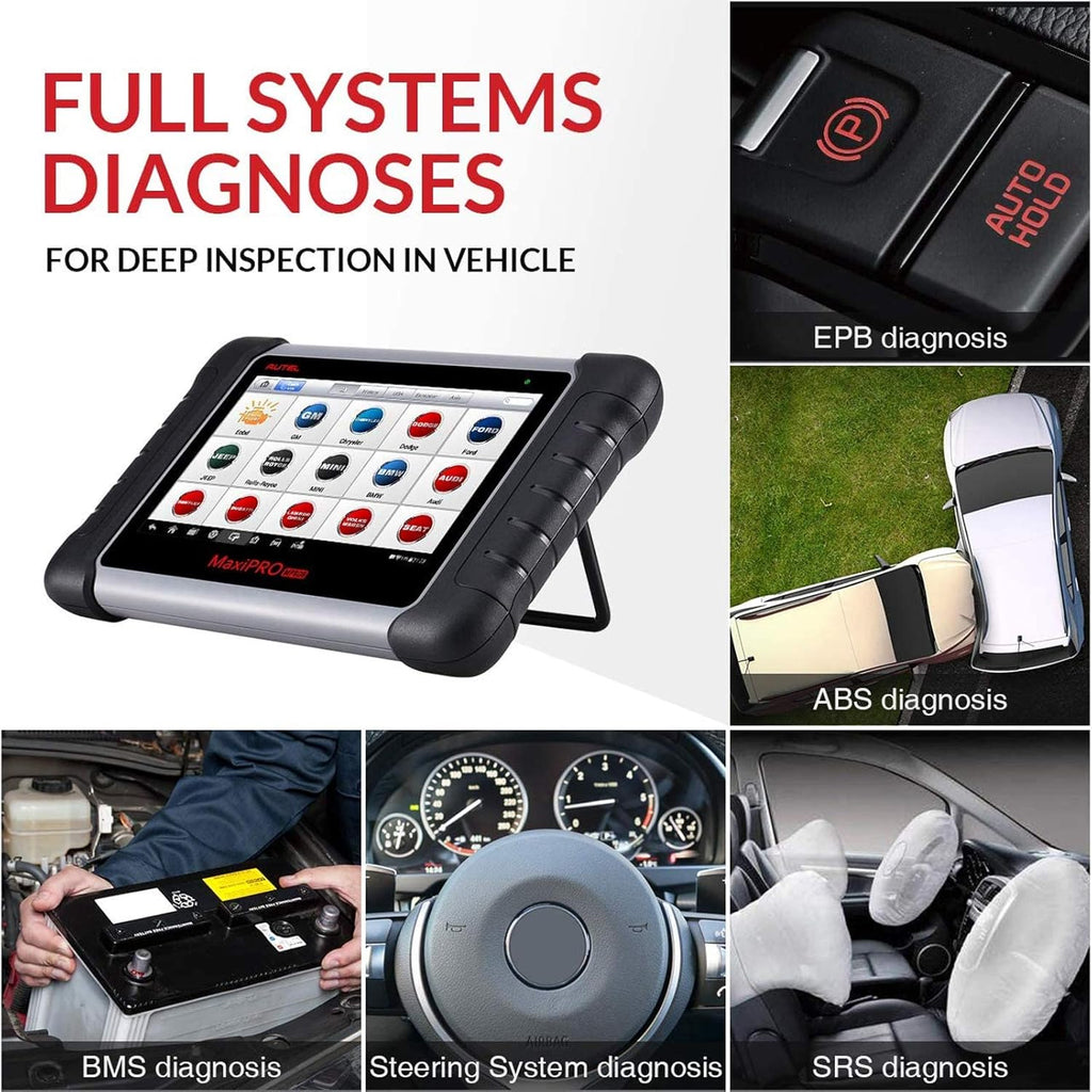 Autel MaxiPRO MP808 Automotive Diagnostic Scan Tool with All Systems Diagnoses, Bi-directional Control, 30+ Service Function, Key Coding and Injector Coding O584927