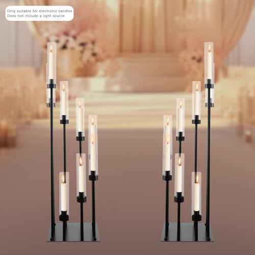 2 Pack Black 8 Arms Floor Candelabra V359246