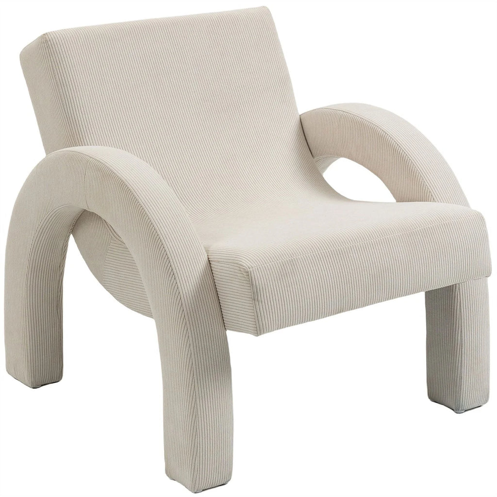 Cream Corduroy Accent Chair Z414