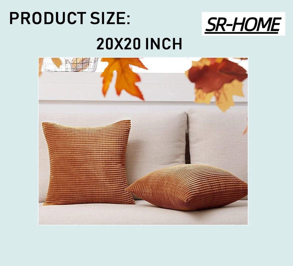 Corduroy Square Decorative Cushion Cover Pack of 2 J2435