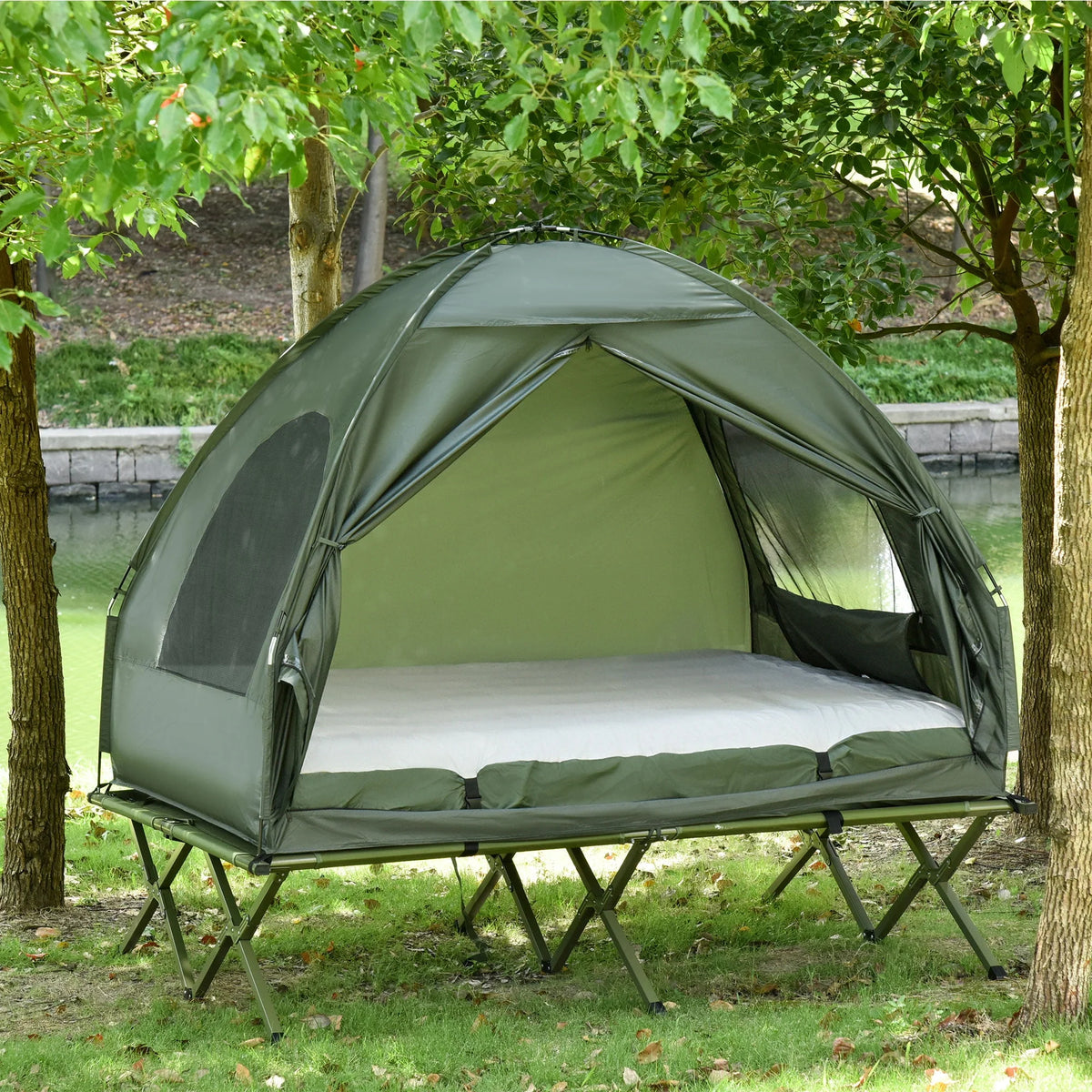 2 Person Foldable Camping Cot with Tent I393