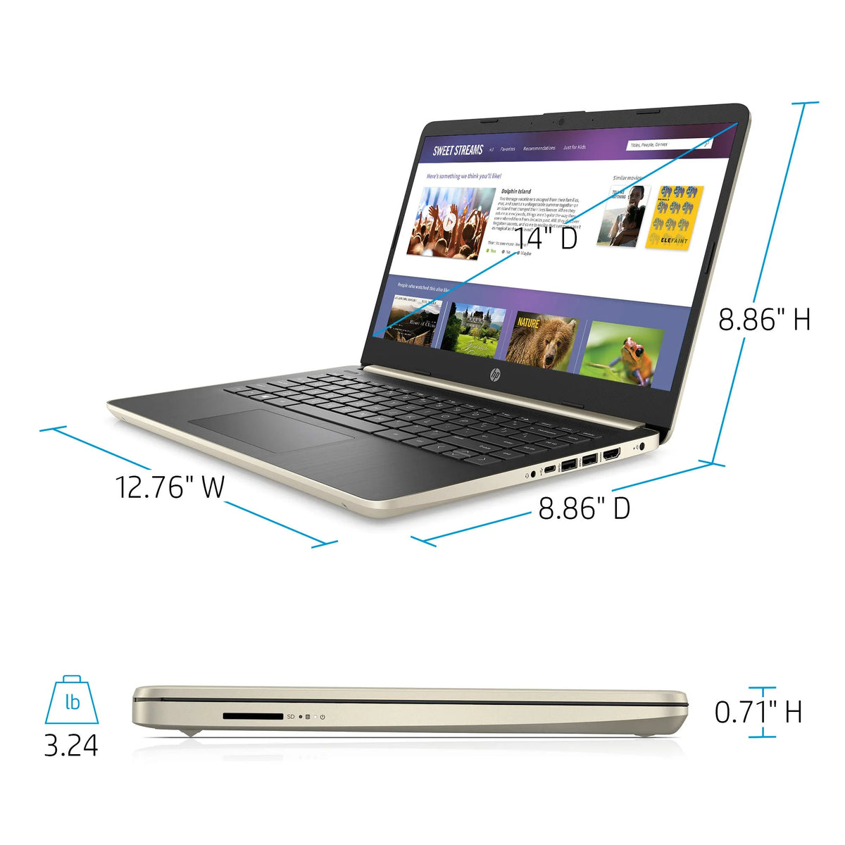 14'' HD Laptop Intel i3 8GB RAM 128GB SSD Windows 10 Pro Y505850