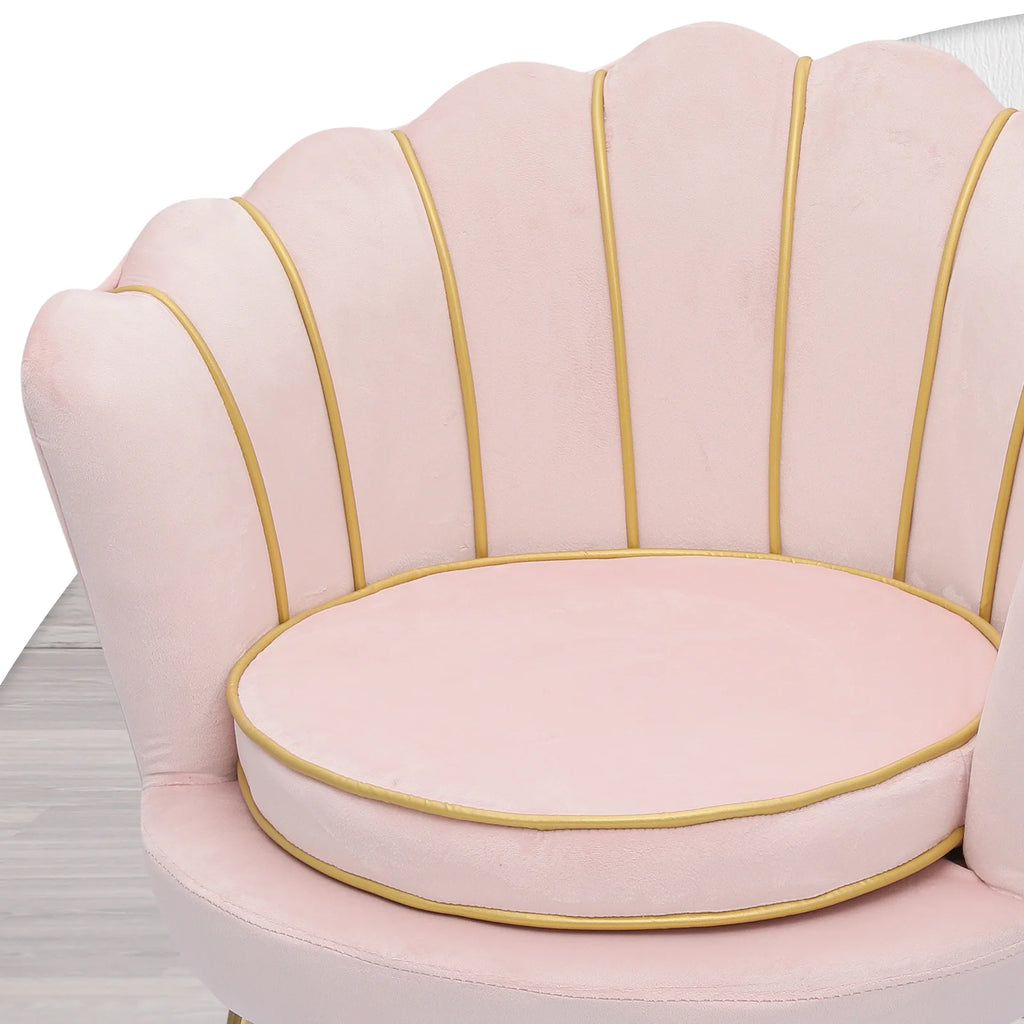 Light Pink Velvet Accent Chair with Pillow G3009