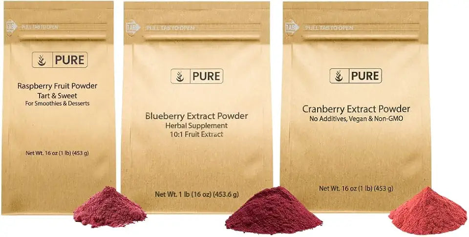 Raspberry, Cranberry, & Blueberry Powder Bundle, 1 lb Each E930
