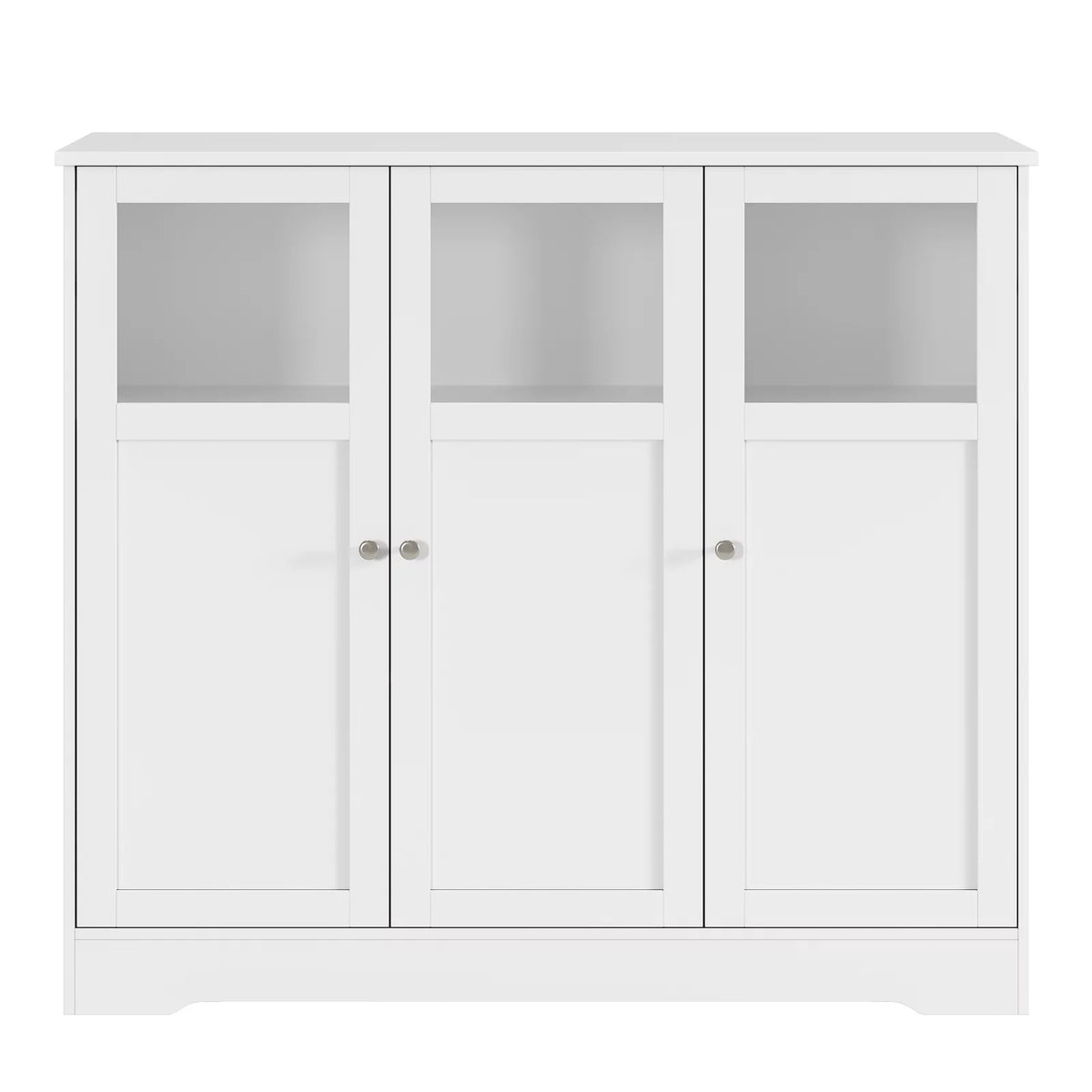White 3 Glass Door Accent Cabinet B385318