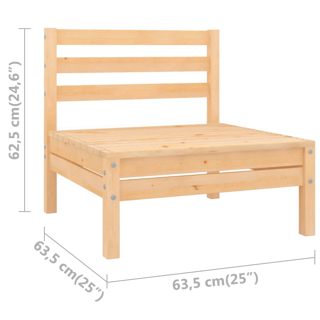 Solid Wood Pine Patio Sofas 2 pcs C77914