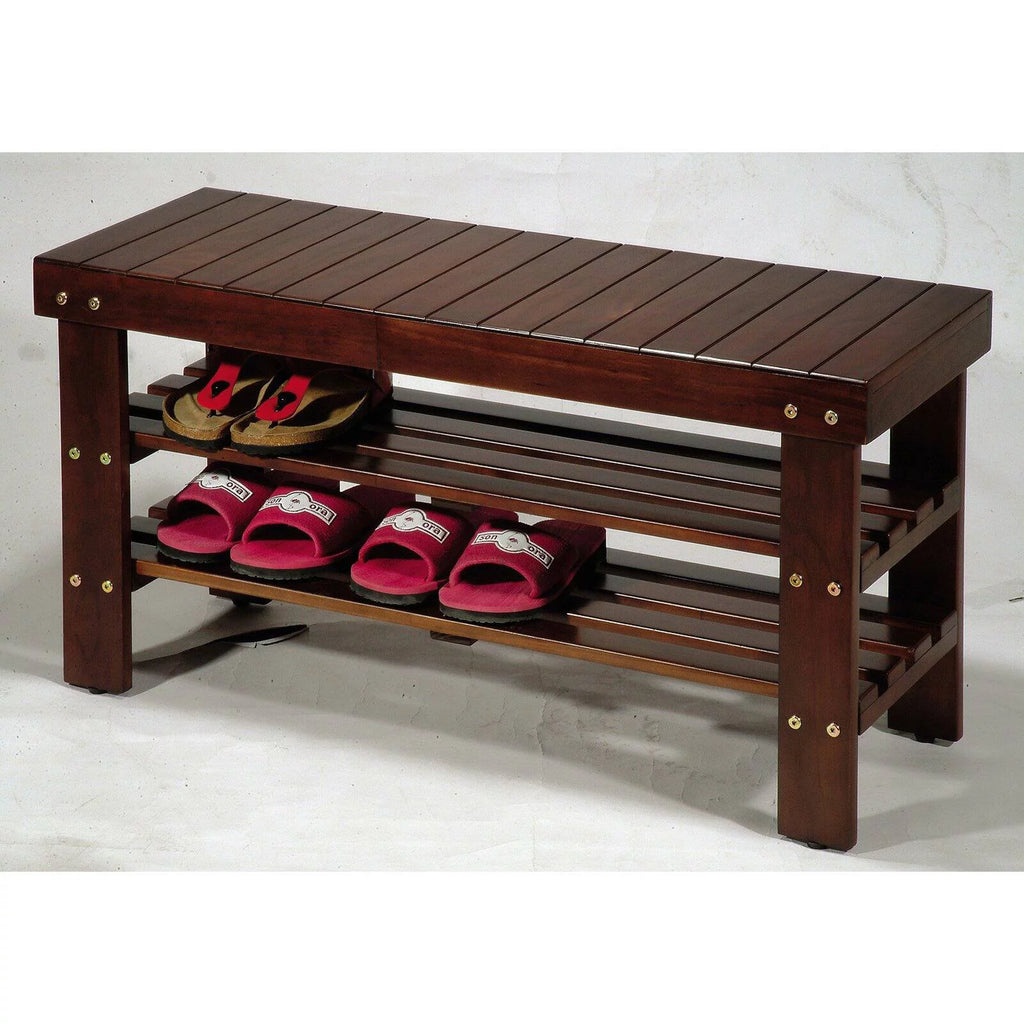 Solid Wood Storage Shoe Bench P3129