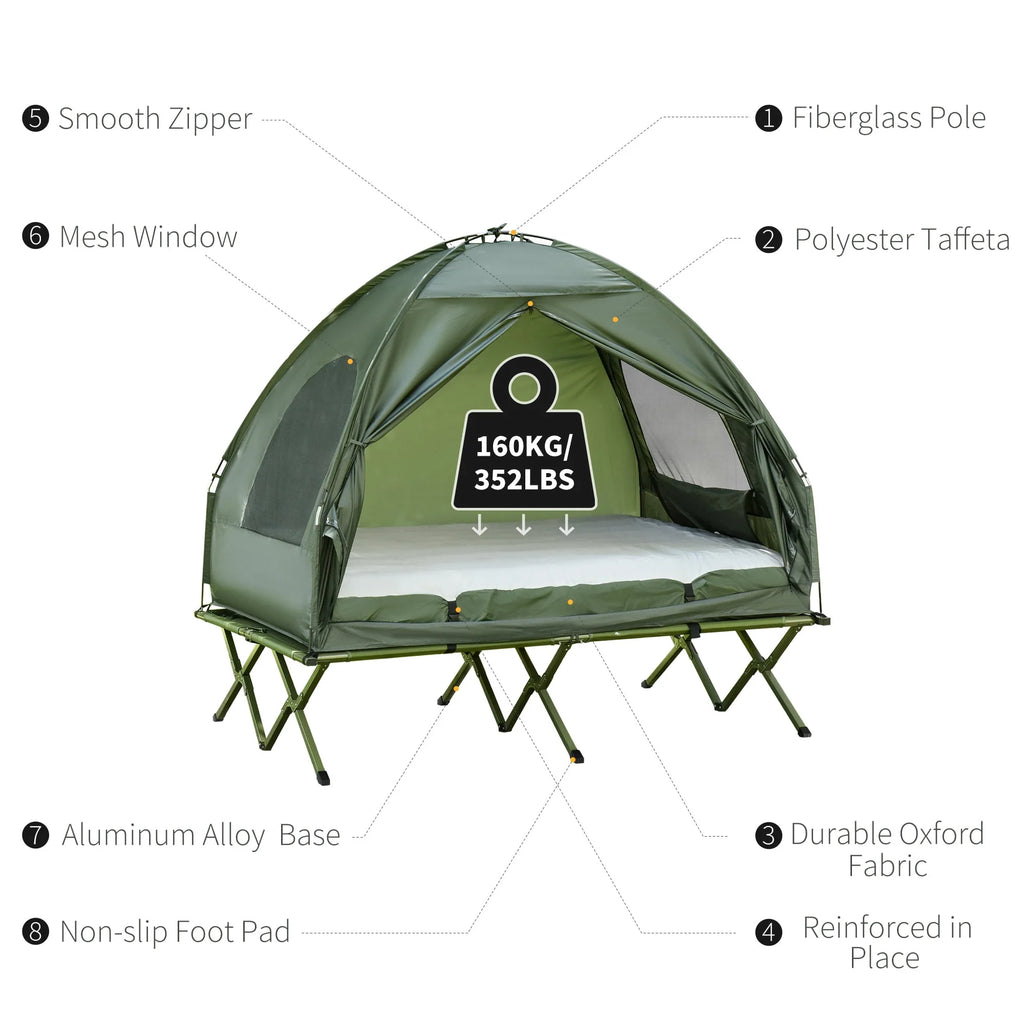 2 Person Foldable Camping Cot with Tent I393