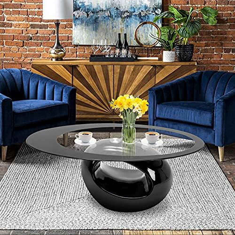 Contemporary Glass Coffee Table Set Y7813