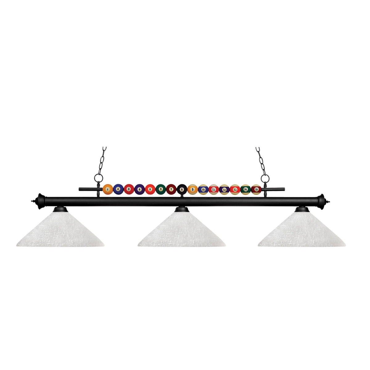 Matte Black 3-Light Island/Billiard E598