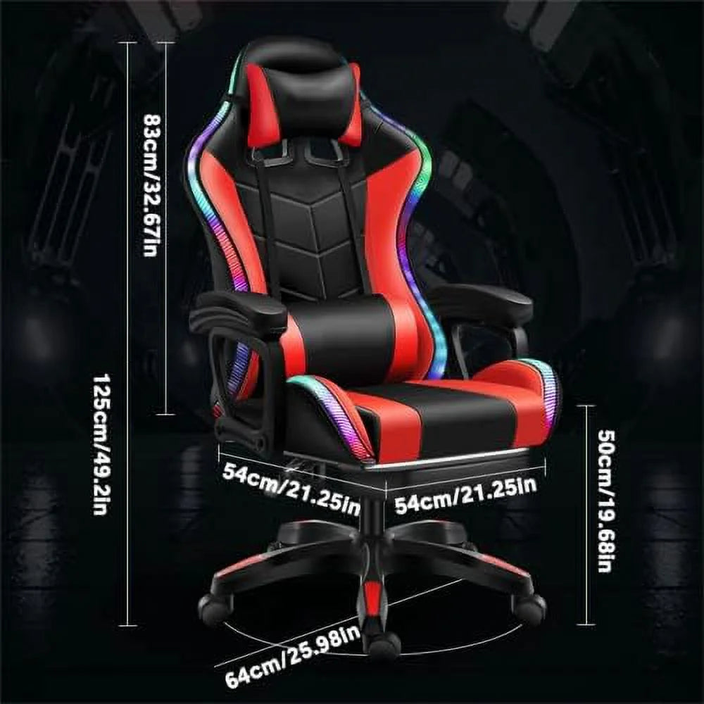 RGB Gaming Chair with Massage and Footrest J5994