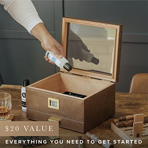 Glass Top Humidor with Cedar and Digital Hygrometer P584
