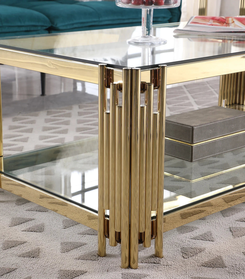 48" Wide Rectangular Glass Top Coffee Table I244121
