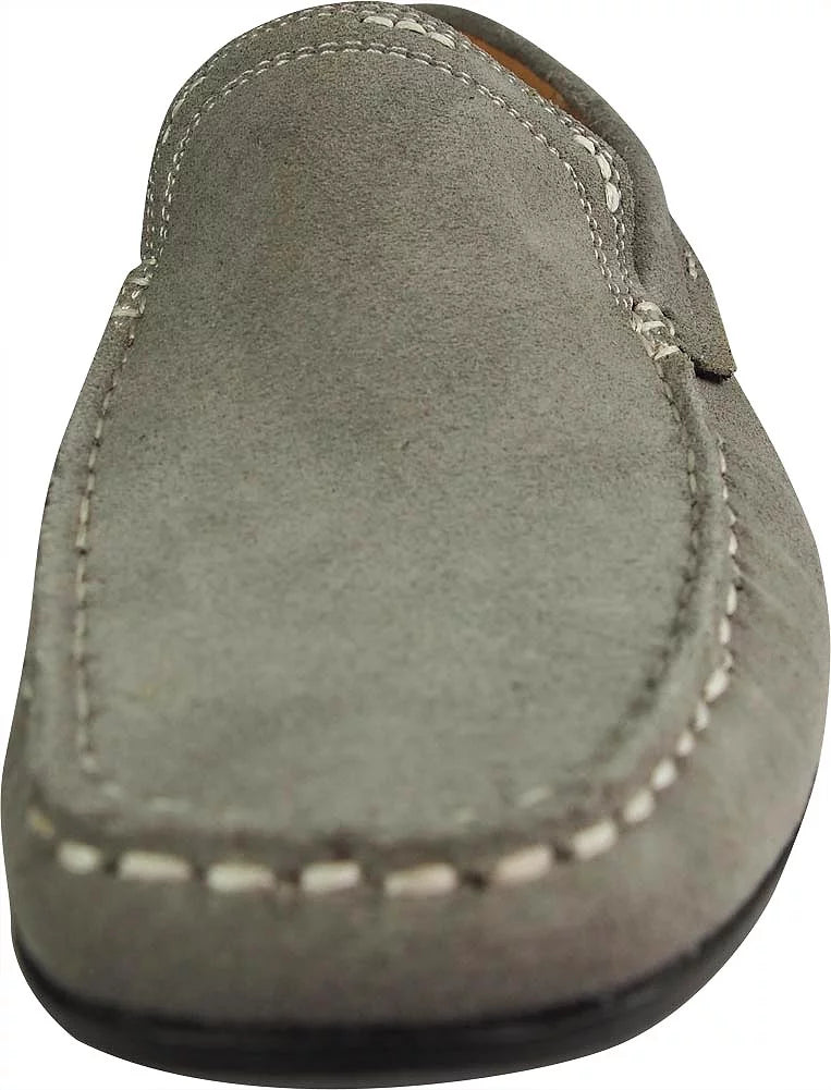 Leather Slip on Loafers Grey B9538