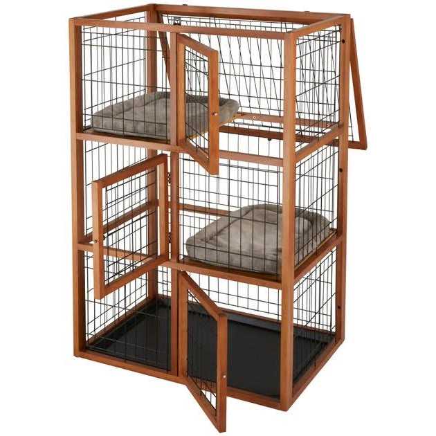 Collapsible Wood & Wire Cat Playpen J409