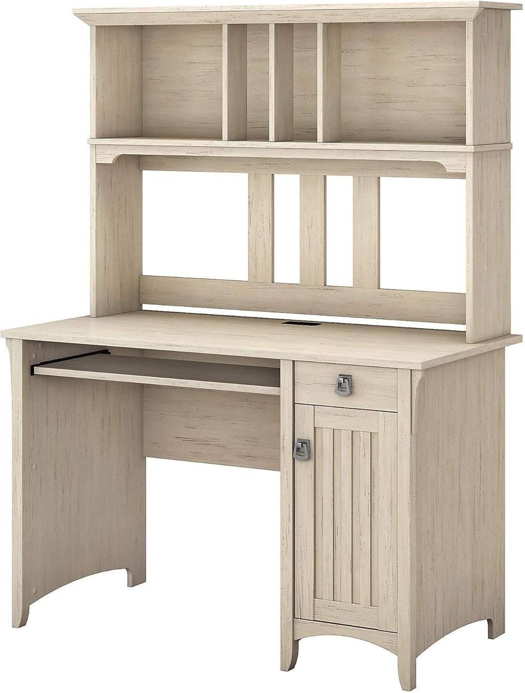 Small Computer Desk with Hutch, Cape Cod Gray B395881