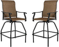 2 Pc Swivel Bar Stools Outdoor Bistro Set A9442