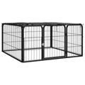 Black 4 Panel Powder-coated Steel Dog Playpen W5402