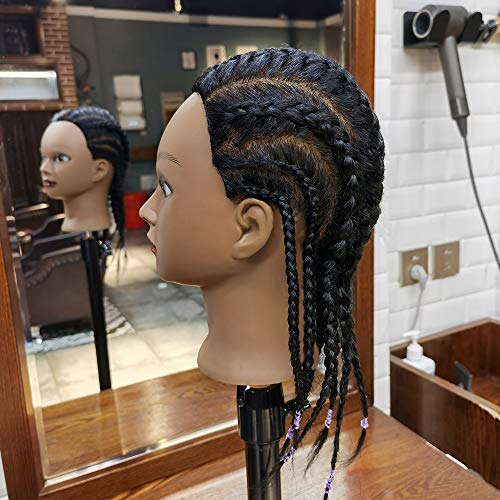 Black 16" Real Hair Mannequin Head Q880